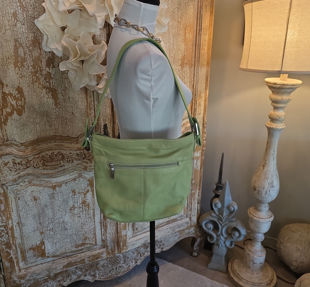 Stone & Co. Light Green Leather Shoulder Bag